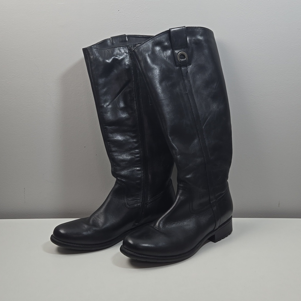 Clarks Black Leather Tall Riding Boots